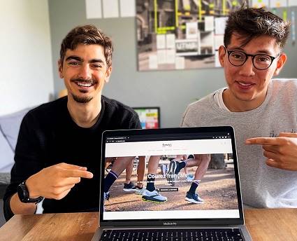 Flavien Thouroude et Nathan Darly présentent le site web de leur entreprise Bomolet créée en 2021