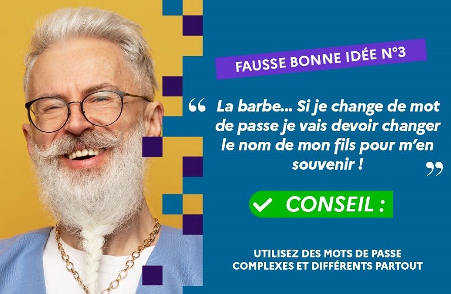 Image de la campagne humoristique du Cybermois 2024 : Fausse bonne idée n°3 : 