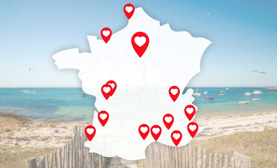 La carte de France de nos partenariats