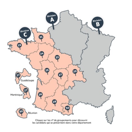 Le vote en 2025 concerne les sociétaires résidant dans les départements français suivants : 01, 04, 05, 06, 07, 08, 12, 13, 20, 21, 25, 26, 30, 34, 38, 39, 43, 48, 52, 54, 55, 57, 67, 68, 69, 70, 71, 73, 74, 83, 84, 88, 90 ainsi que Monaco.